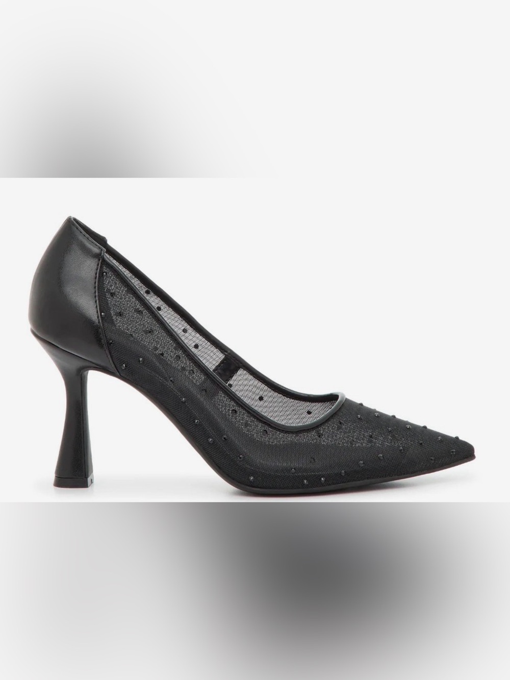 Kelly & Katie Black Mesh Pointed-Toe Pump 9.5
